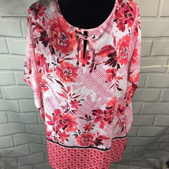 The Limited Tops - The Limited 2X floral Blouse Top Pink New